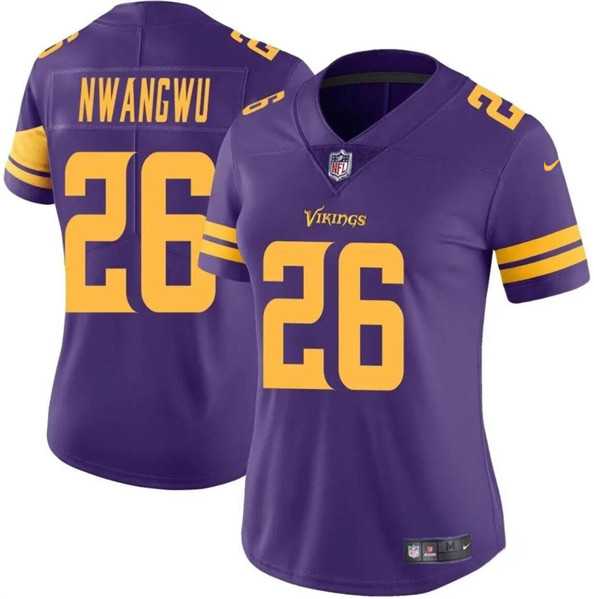 Women%27s Minnesota Vikings #26 Kene Nwangwu Purple Color Rush Limited Jersey Dzhi
